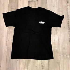 Stussy Black Tee with White Logo